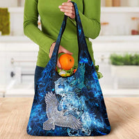 Eye of God Huginn and Muninn Viking Grocery Bag Odin Ravens in Frostflame and Runeflight Style