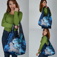 Eye of God Huginn and Muninn Viking Grocery Bag Odin Ravens in Frostflame and Runeflight Style