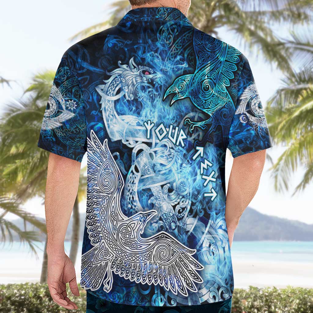 Eye of God Huginn and Muninn Viking Hawaiian Shirt Odin Ravens in Frostflame and Runeflight Style