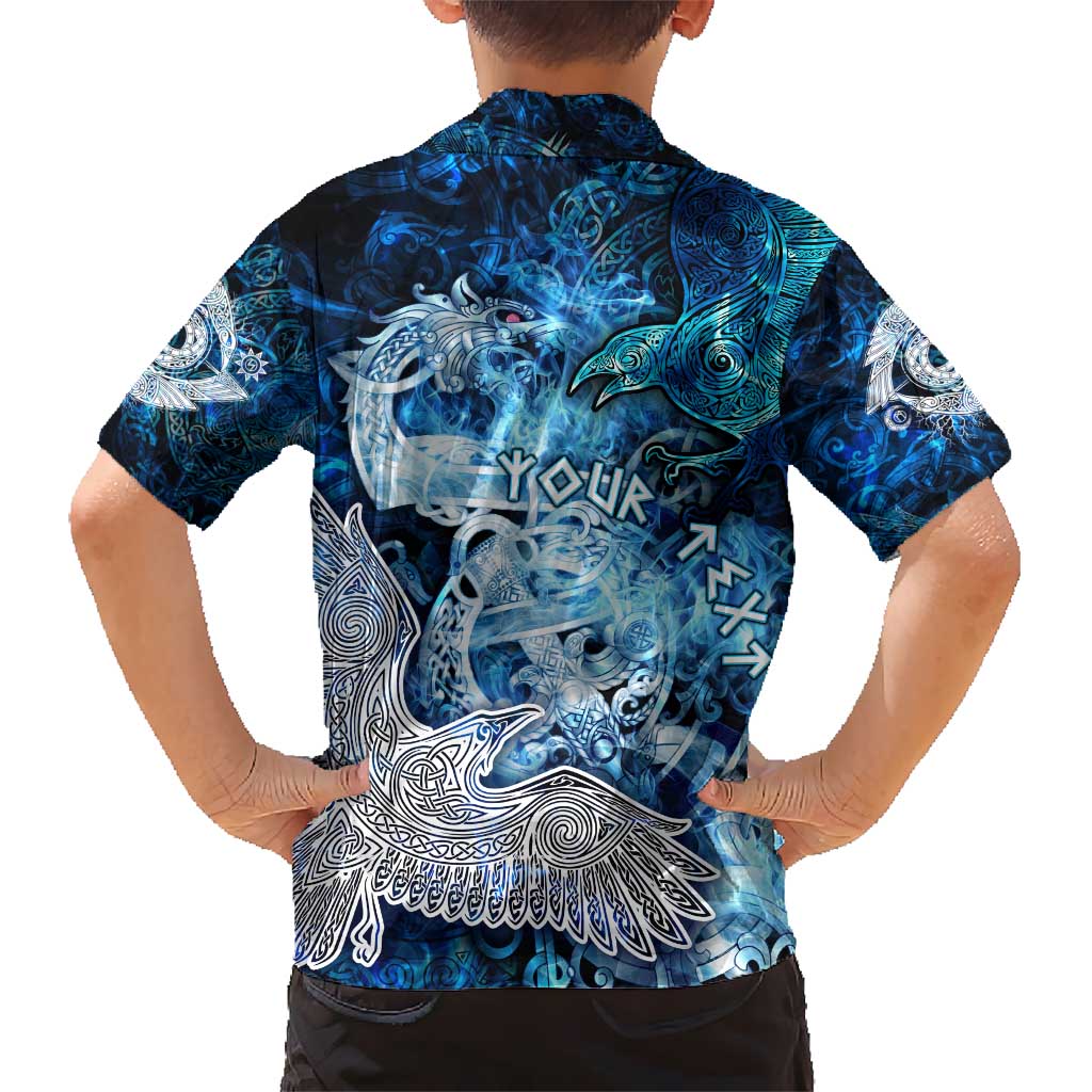 Eye of God Huginn and Muninn Viking Hawaiian Shirt Odin Ravens in Frostflame and Runeflight Style