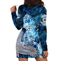 Eye of God Huginn and Muninn Viking Hoodie Dress Odin Ravens in Frostflame and Runeflight Style