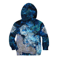 Eye of God Huginn and Muninn Viking Kid Hoodie Odin Ravens in Frostflame and Runeflight Style