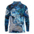 Eye of God Huginn and Muninn Viking Long Sleeve Polo Shirt Odin Ravens in Frostflame and Runeflight Style