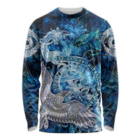 Eye of God Huginn and Muninn Viking Long Sleeve Shirt Odin Ravens in Frostflame and Runeflight Style