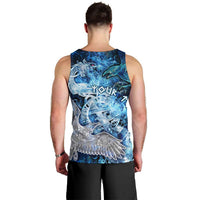 Eye of God Huginn and Muninn Viking Men Tank Top Odin Ravens in Frostflame and Runeflight Style
