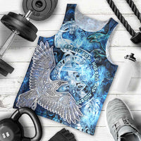 Eye of God Huginn and Muninn Viking Men Tank Top Odin Ravens in Frostflame and Runeflight Style