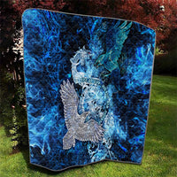 Eye of God Huginn and Muninn Viking Quilt Odin Ravens in Frostflame and Runeflight Style