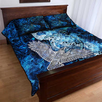 Eye of God Huginn and Muninn Viking Quilt Bed Set Odin Ravens in Frostflame and Runeflight Style