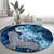 Eye of God Huginn and Muninn Viking Round Carpet Odin Ravens in Frostflame and Runeflight Style