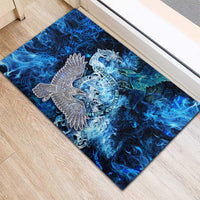 Eye of God Huginn and Muninn Viking Rubber Doormat Odin Ravens in Frostflame and Runeflight Style