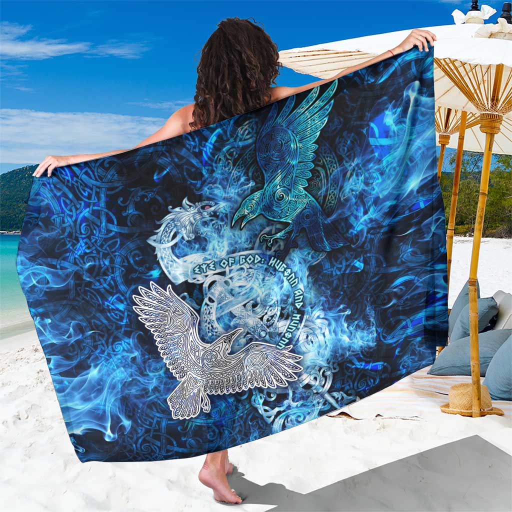 Eye of God Huginn and Muninn Viking Sarong Odin Ravens in Frostflame and Runeflight Style