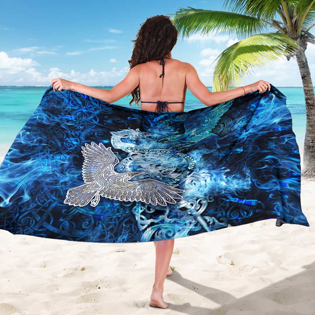 Eye of God Huginn and Muninn Viking Sarong Odin Ravens in Frostflame and Runeflight Style