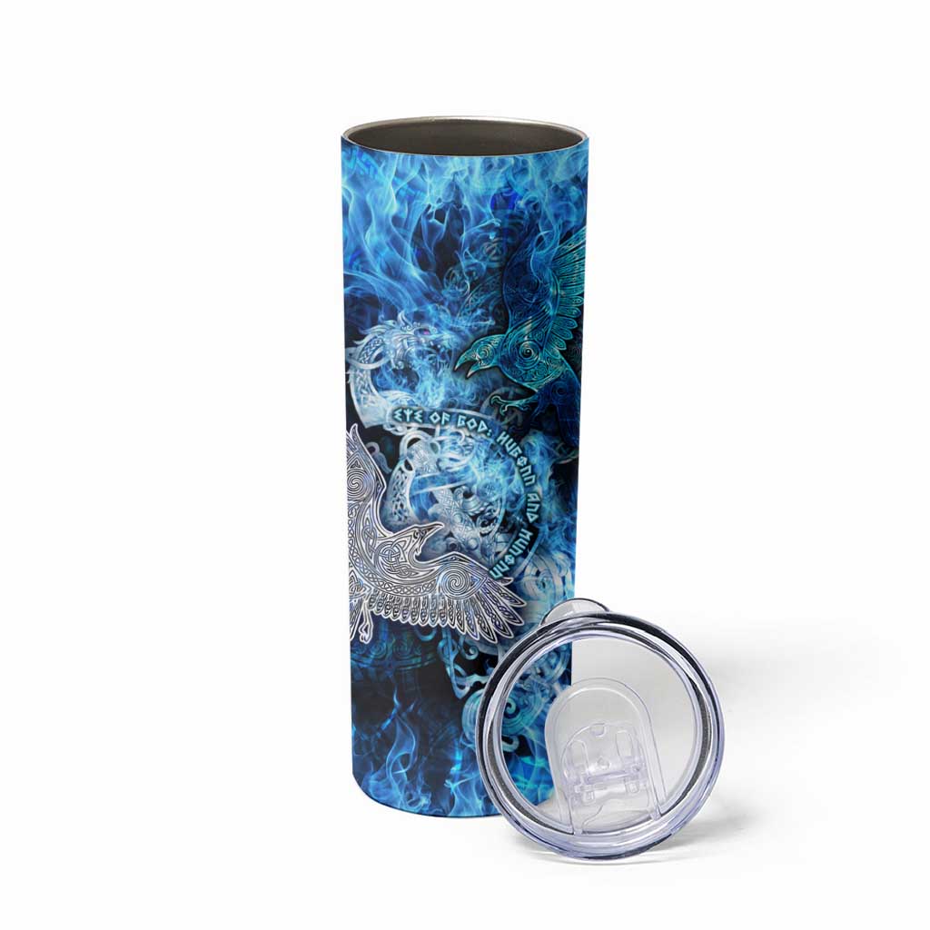 Eye of God Huginn and Muninn Viking Skinny Tumbler Odin Ravens in Frostflame and Runeflight Style