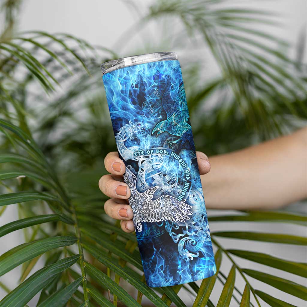 Eye of God Huginn and Muninn Viking Skinny Tumbler Odin Ravens in Frostflame and Runeflight Style