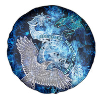Eye of God Huginn and Muninn Viking Spare Tire Cover Odin Ravens in Frostflame and Runeflight Style