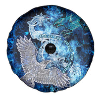 Eye of God Huginn and Muninn Viking Spare Tire Cover Odin Ravens in Frostflame and Runeflight Style