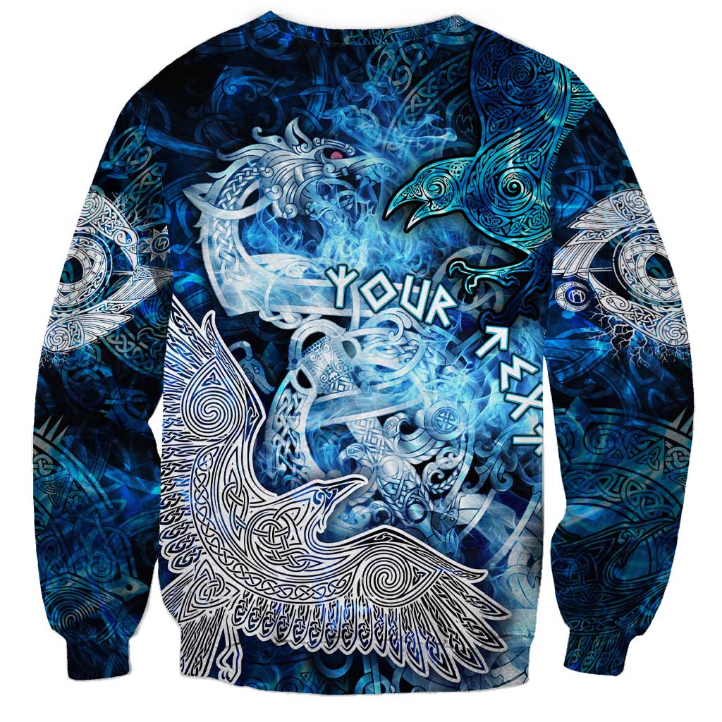 Eye of God Huginn and Muninn Viking Sweatshirt Odin Ravens in Frostflame and Runeflight Style