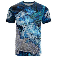Eye of God Huginn and Muninn Viking T Shirt Odin Ravens in Frostflame and Runeflight Style