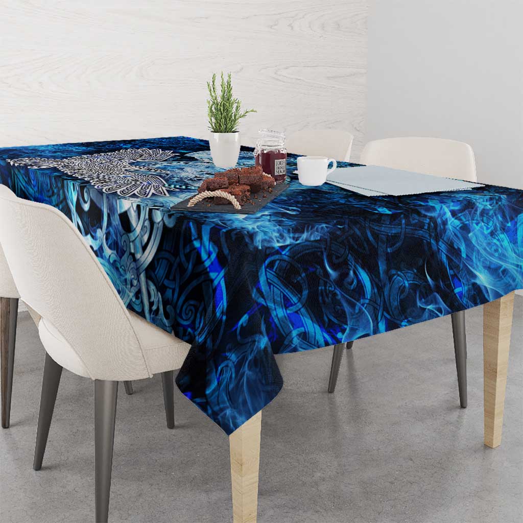 Eye of God Huginn and Muninn Viking Tablecloth Odin Ravens in Frostflame and Runeflight Style