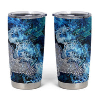 Eye of God Huginn and Muninn Viking Tumbler Cup Odin Ravens in Frostflame and Runeflight Style