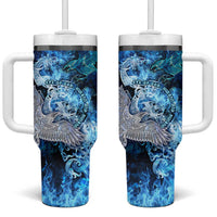 Eye of God Huginn and Muninn Viking Tumbler With Handle Odin Ravens in Frostflame and Runeflight Style