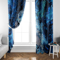 Eye of God Huginn and Muninn Viking Window Curtain Odin Ravens in Frostflame and Runeflight Style