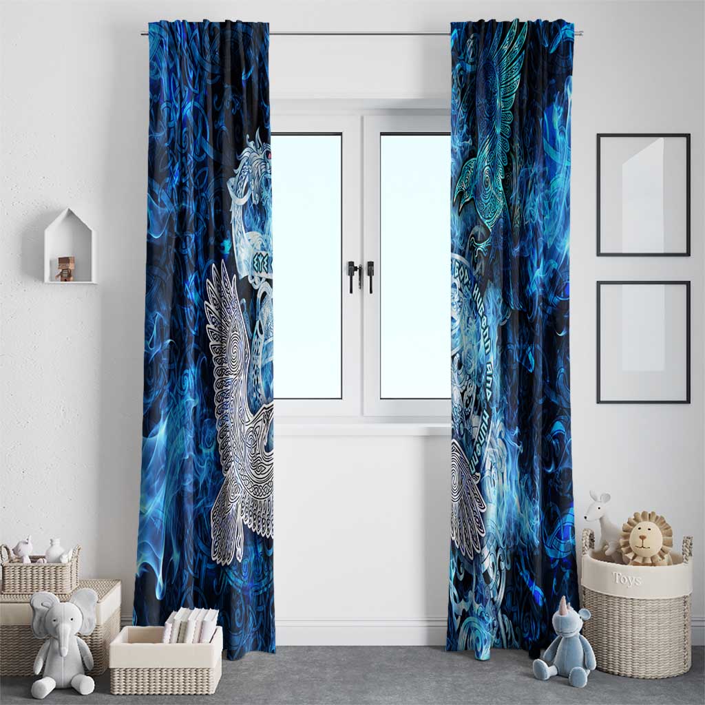 Eye of God Huginn and Muninn Viking Window Curtain Odin Ravens in Frostflame and Runeflight Style