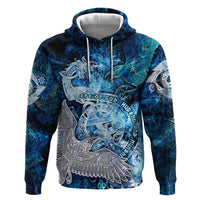 Eye of God Huginn and Muninn Viking Zip Hoodie Odin Ravens in Frostflame and Runeflight Style