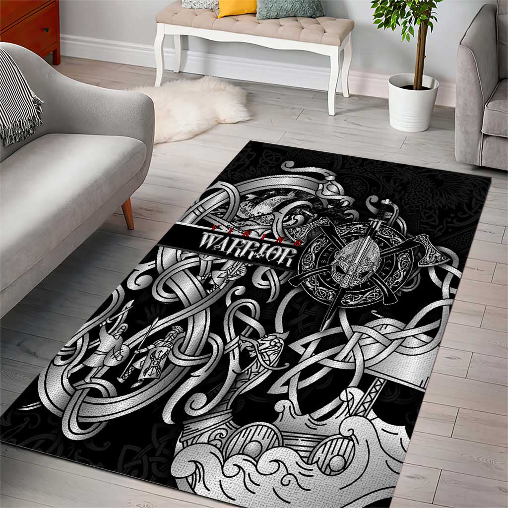 Viking Warrior Area Rug Tales Entwined in Nordic Knotwork