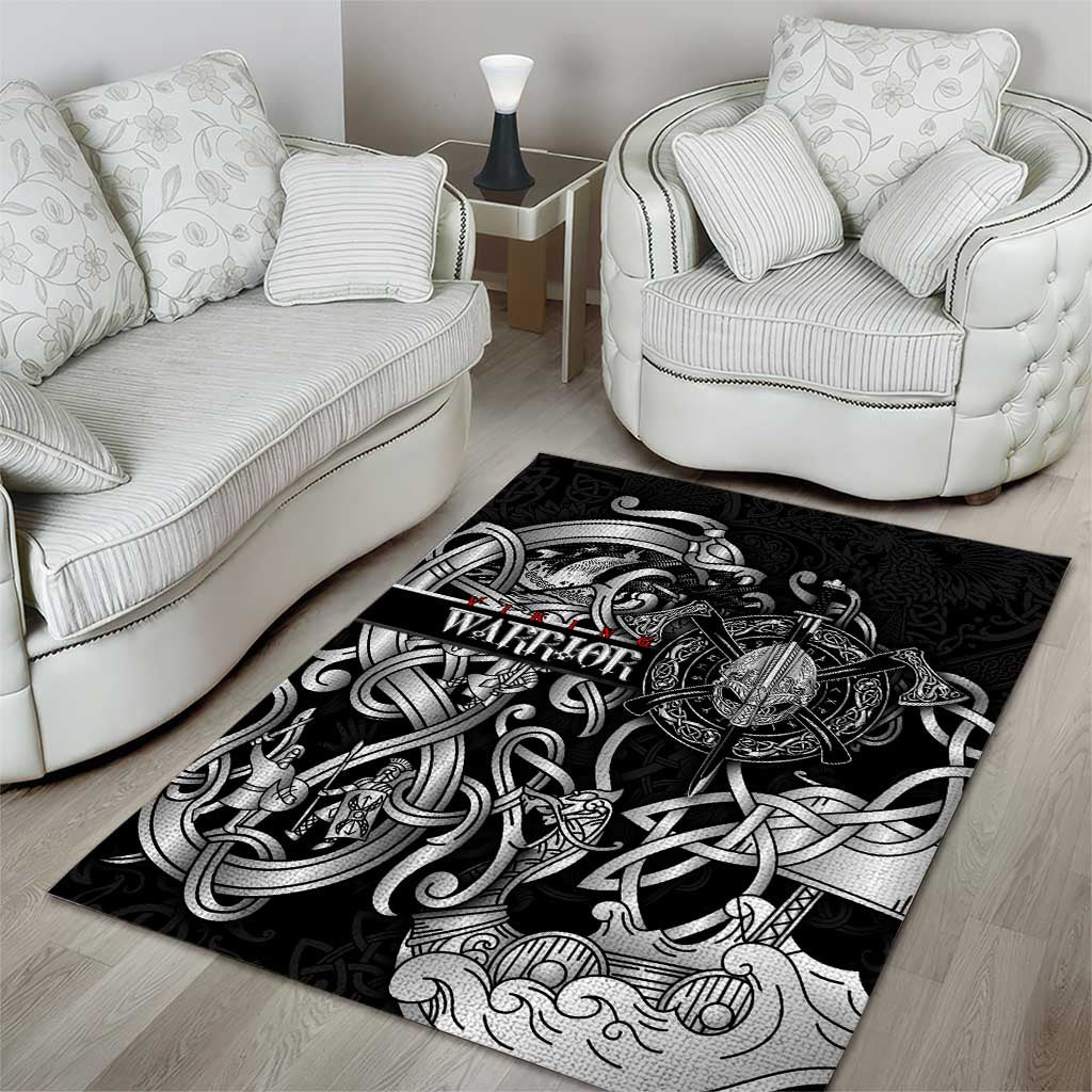 Viking Warrior Area Rug Tales Entwined in Nordic Knotwork