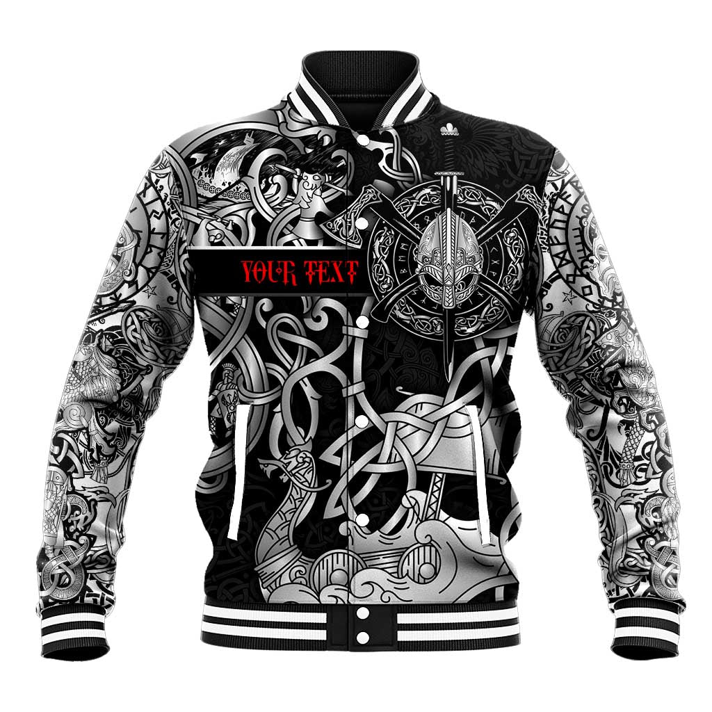 Viking Warrior Baseball Jacket Tales Entwined in Nordic Knotwork