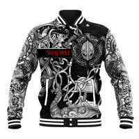 Viking Warrior Baseball Jacket Tales Entwined in Nordic Knotwork