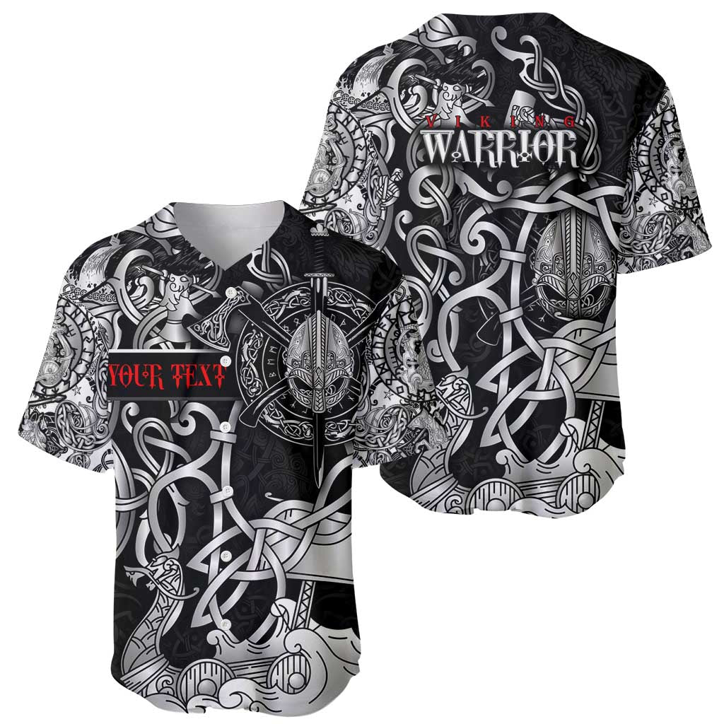 Viking Warrior Baseball Jersey Tales Entwined in Nordic Knotwork