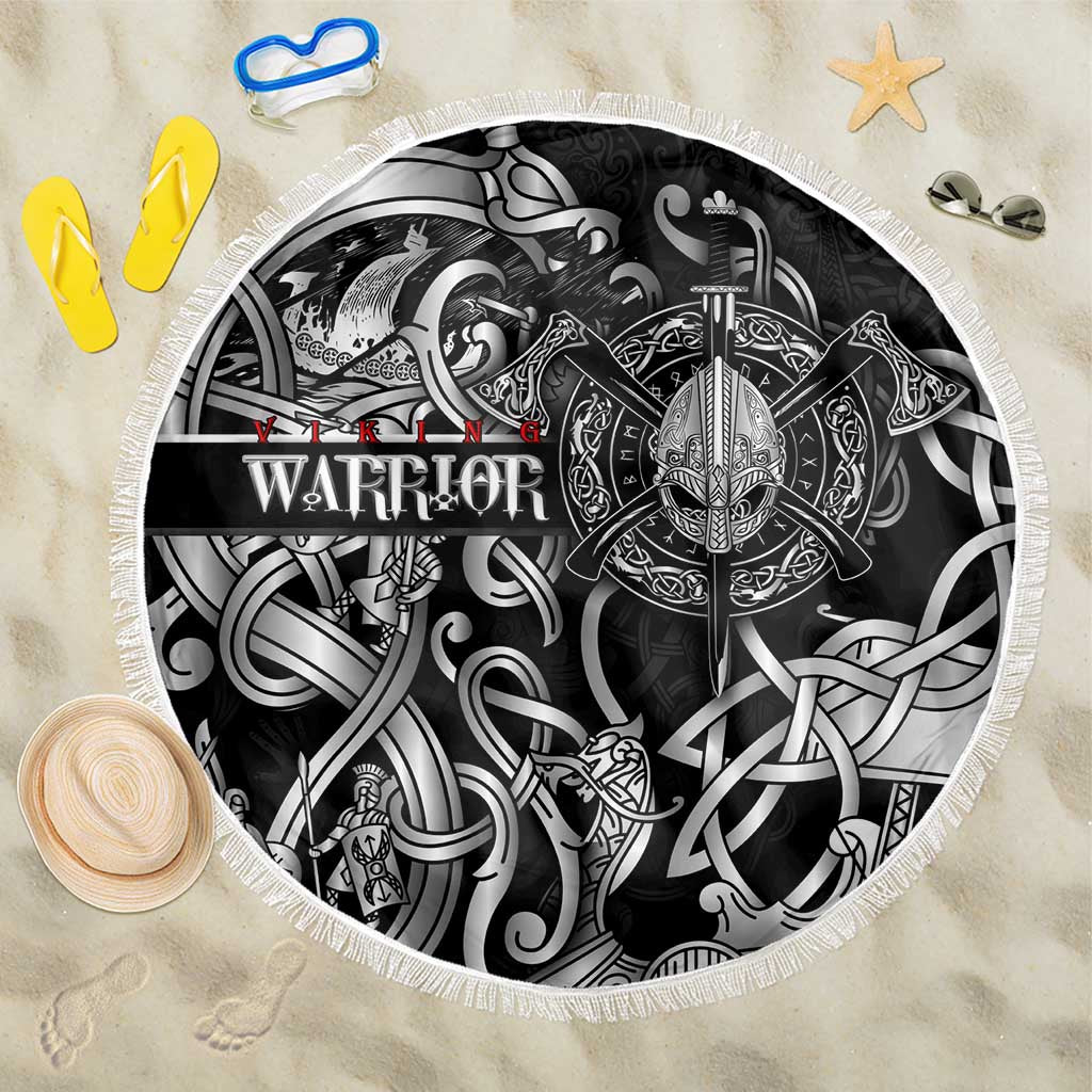 Viking Warrior Beach Blanket Tales Entwined in Nordic Knotwork