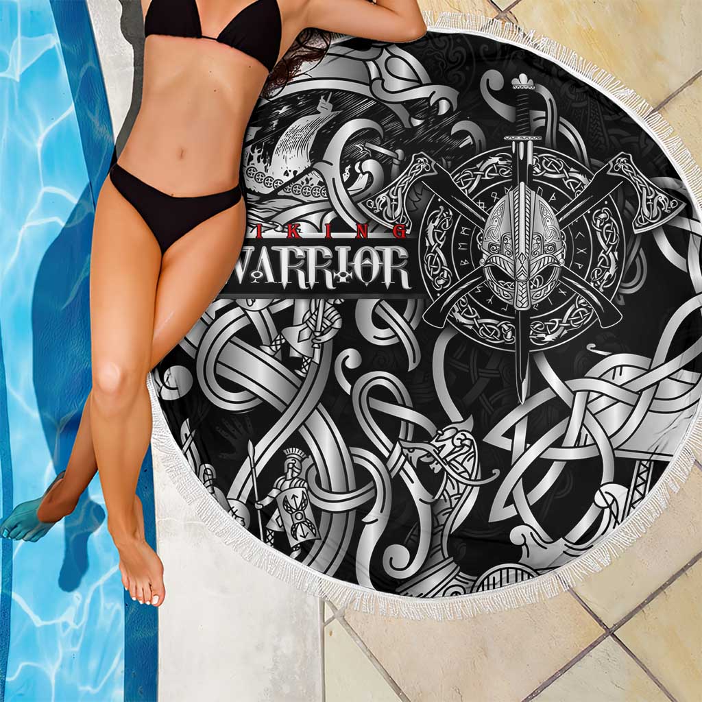 Viking Warrior Beach Blanket Tales Entwined in Nordic Knotwork