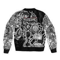 Viking Warrior Bomber Jacket Tales Entwined in Nordic Knotwork