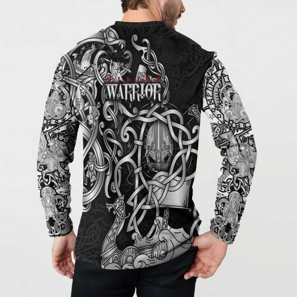 Viking Warrior Button Sweatshirt Tales Entwined in Nordic Knotwork