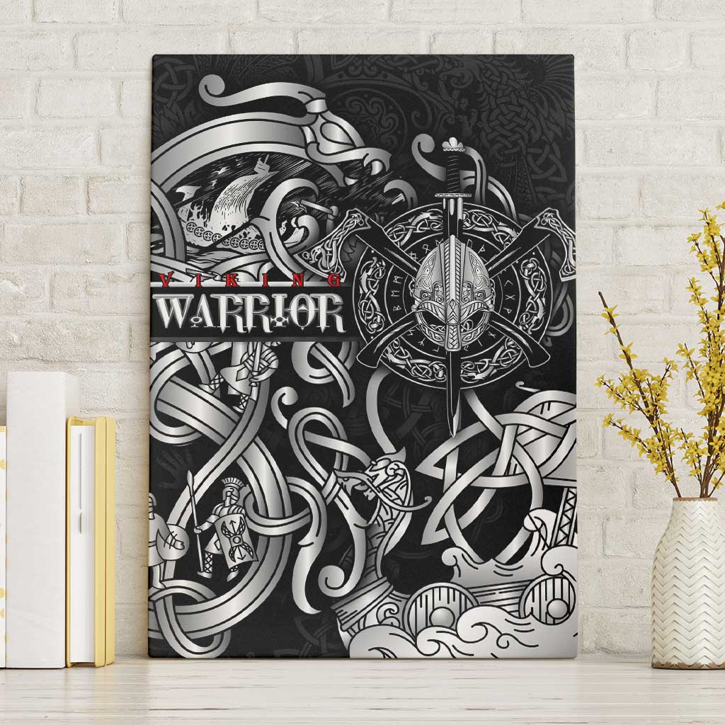 Viking Warrior Canvas Wall Art Tales Entwined in Nordic Knotwork