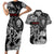 Viking Warrior Couples Matching Short Sleeve Bodycon Dress and Hawaiian Shirt Tales Entwined in Nordic Knotwork
