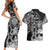 Viking Warrior Couples Matching Short Sleeve Bodycon Dress and Hawaiian Shirt Tales Entwined in Nordic Knotwork
