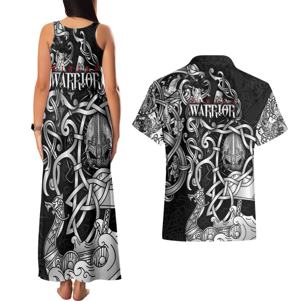 Viking Warrior Couples Matching Tank Maxi Dress and Hawaiian Shirt Tales Entwined in Nordic Knotwork