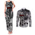 Viking Warrior Couples Matching Tank Maxi Dress and Long Sleeve Button Shirt Tales Entwined in Nordic Knotwork