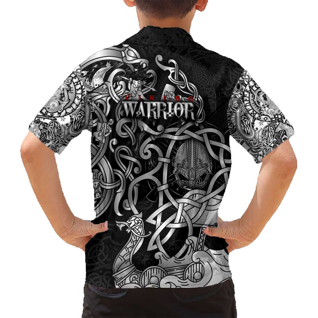 Viking Warrior Family Matching Long Sleeve Bodycon Dress and Hawaiian Shirt Tales Entwined in Nordic Knotwork