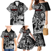 Viking Warrior Family Matching Mermaid Dress and Hawaiian Shirt Tales Entwined in Nordic Knotwork