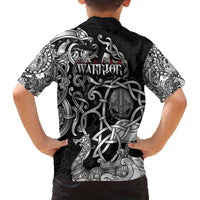 Viking Warrior Family Matching Off The Shoulder Long Sleeve Dress and Hawaiian Shirt Tales Entwined in Nordic Knotwork