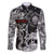 Viking Warrior Family Matching Off The Shoulder Long Sleeve Dress and Hawaiian Shirt Tales Entwined in Nordic Knotwork