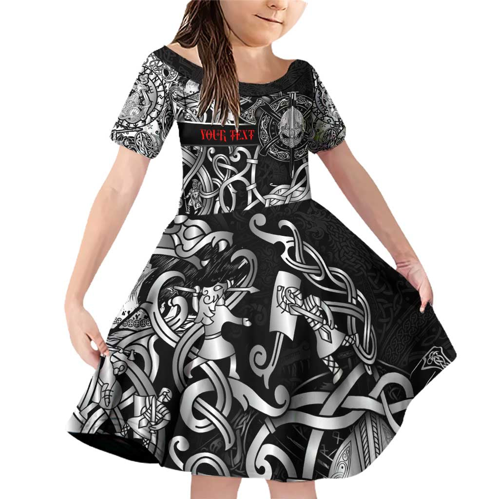 Viking Warrior Family Matching Off Shoulder Short Dress and Hawaiian Shirt Tales Entwined in Nordic Knotwork