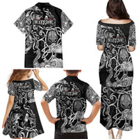 Viking Warrior Family Matching Puletasi and Hawaiian Shirt Tales Entwined in Nordic Knotwork