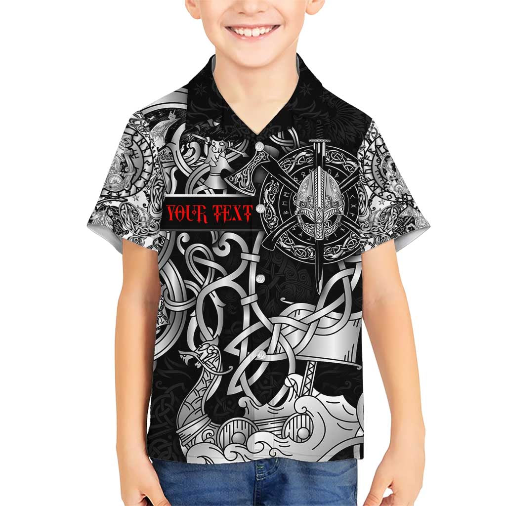 Viking Warrior Family Matching Short Sleeve Bodycon Dress and Hawaiian Shirt Tales Entwined in Nordic Knotwork
