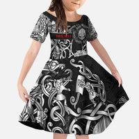 Viking Warrior Family Matching Summer Maxi Dress and Hawaiian Shirt Tales Entwined in Nordic Knotwork